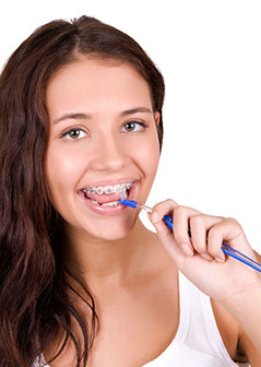brushing and flossing